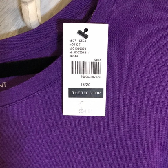 NEW! Lane Bryant Tee Shop Purple Layered Top 18/20 - Picture 2 of 2